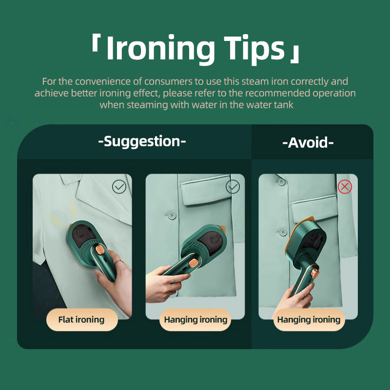 Mini Steam Iron for Clothes:Support Dry And Wet Ironing for Home Travel